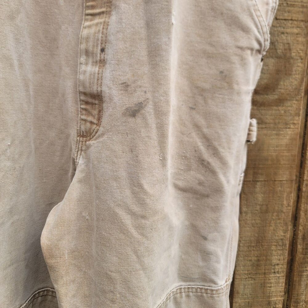 Carhartt Bib Overalls Light Tan/Cream Mens Size 38 X 34 - Picture 4 of 13